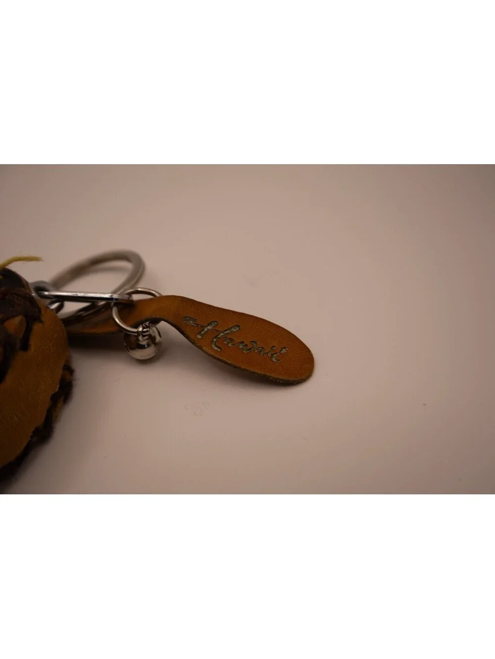 Vintage 3D handcrafted leather banana coin purse keychain made in Hawaii